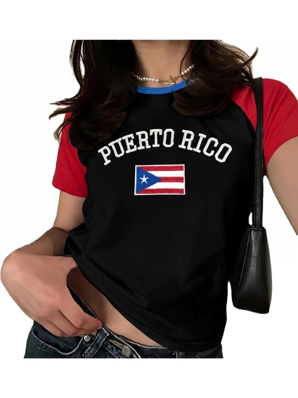 Embroidered Y2K Crop Top for Women | Puerto Rican Graphic Tee | Stylish Summer
